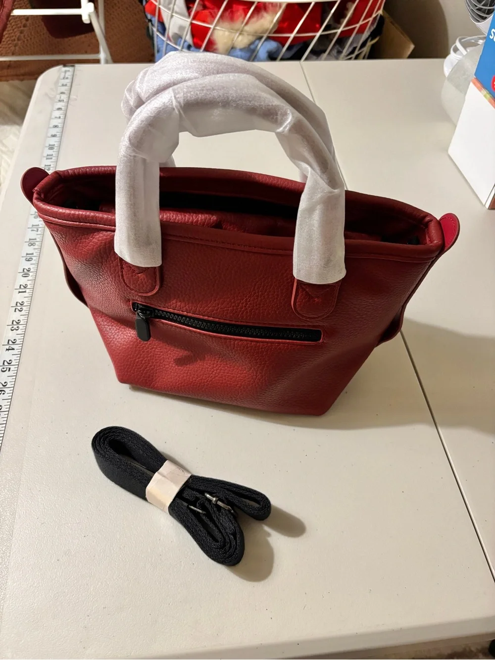 Cincha Small Vegan Leather Go Tote Crossbody Pebbled Elevated Travel Clean Logo